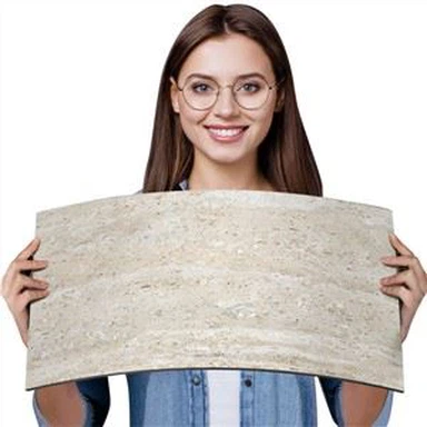 MCM নমনীয় সিরামিক ট্র্যাভারটাইন টাইল শীট পরিবর্তিত কাদামাটি দ্বারা তৈরি নতুন কাঁচামাল ফায়ারপ্রুফ ইজি কাট ফ্যাকেড টাইলস